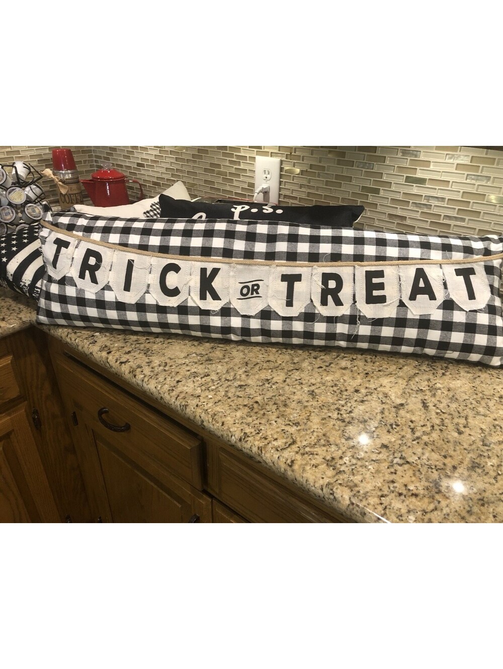 Black And White Halloween Decorative Pillow